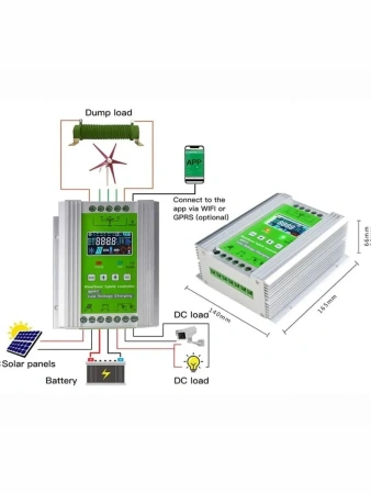 Контроллер заряда для ветрогенератора 12/24v 500w/s600 mppt гибридный
